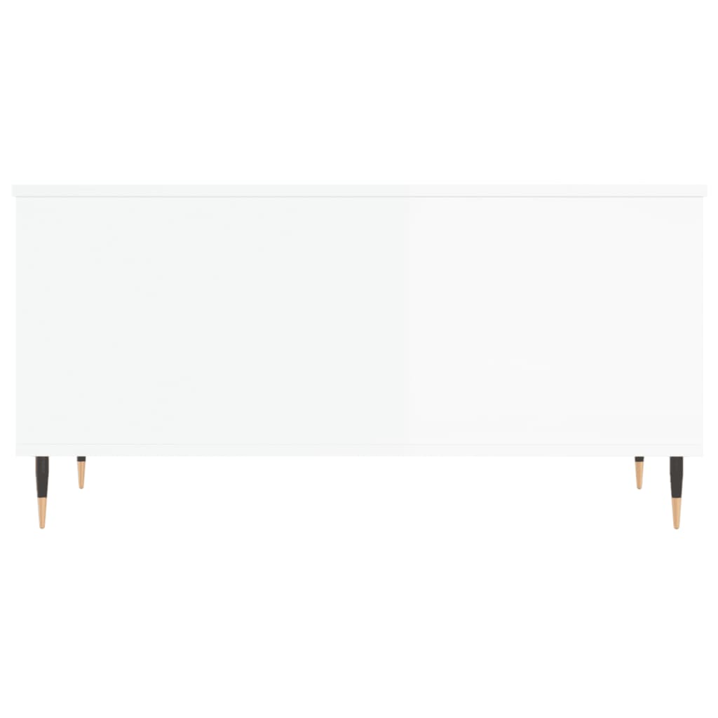 Tavolino Salotto Bianco Lucido 90x44,5x45 cm Legno Multistrato