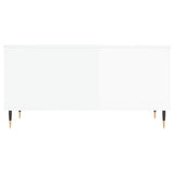 Tavolino Salotto Bianco Lucido 90x44,5x45 cm Legno Multistrato