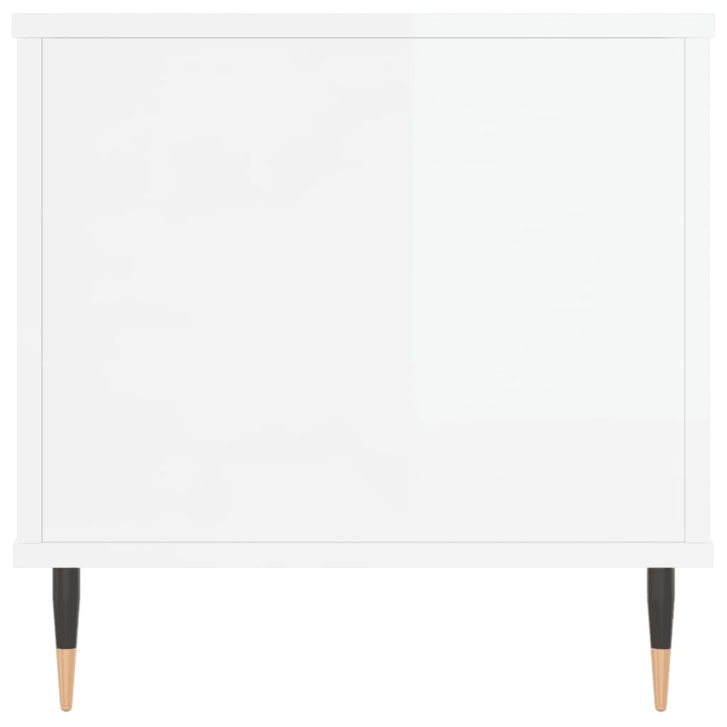 Tavolino Salotto Bianco Lucido 90x44,5x45 cm Legno Multistrato