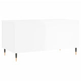 Tavolino Salotto Bianco Lucido 90x44,5x45 cm Legno Multistrato