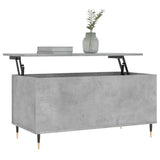 Tavolino Salotto Grigio Cemento 90x44,5x45 cm Legno Multistrato