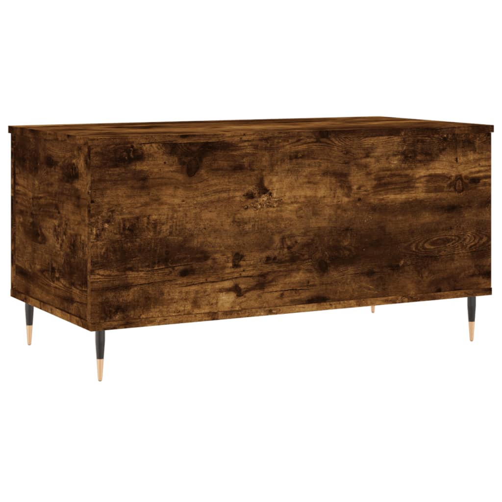 Tavolino da Salotto Rovere Fumo 90x44,5x45 cm Legno Multistrato