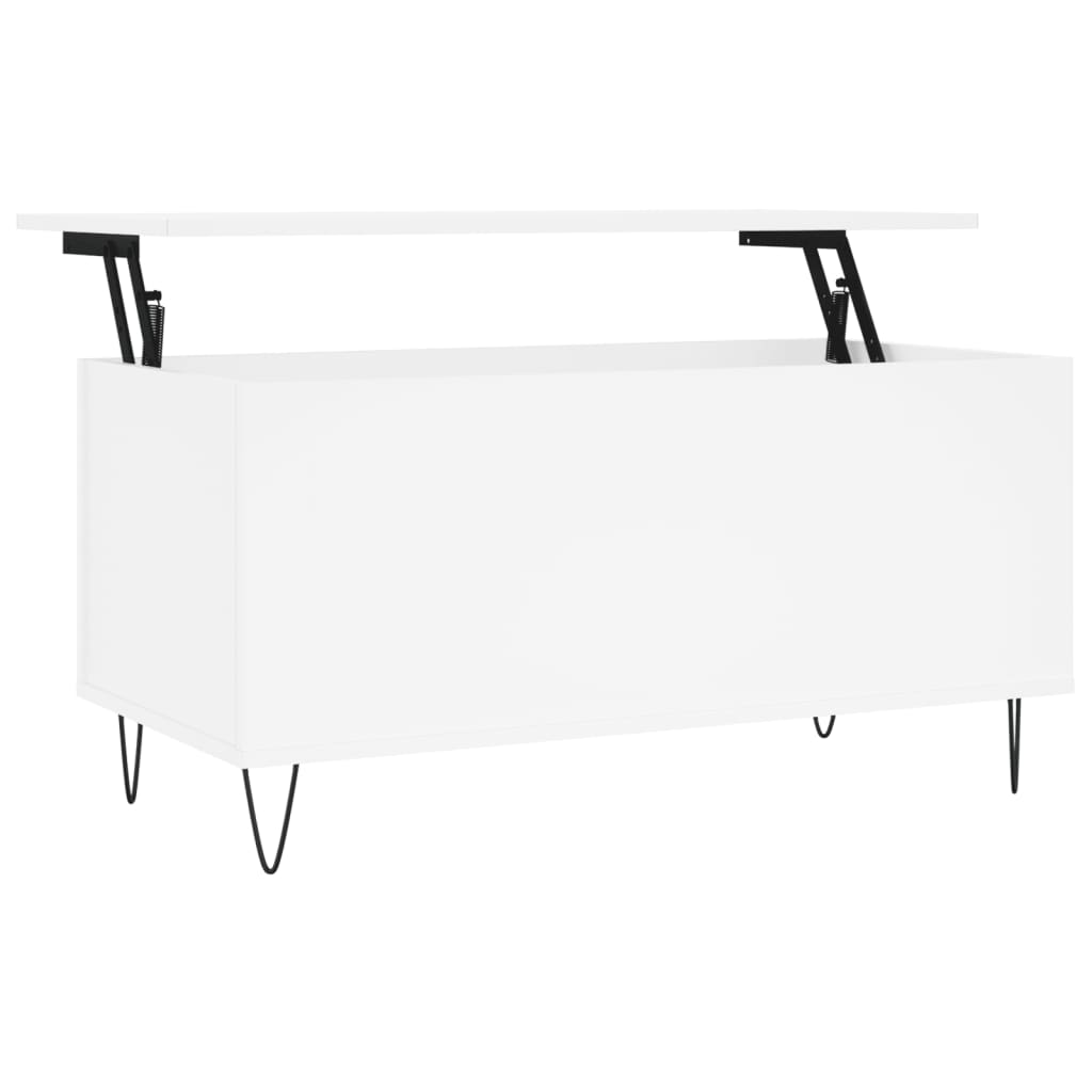 Tavolino da Salotto Bianco 90x44,5x45 cm in Legno Multistrato