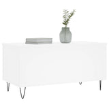 Tavolino da Salotto Bianco 90x44,5x45 cm in Legno Multistrato