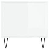 Tavolino Salotto Bianco Lucido 90x44,5x45 cm Legno Multistrato