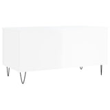 Tavolino Salotto Bianco Lucido 90x44,5x45 cm Legno Multistrato