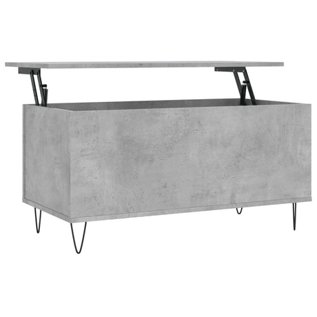 Tavolino Salotto Grigio Cemento 90x44,5x45 cm Legno Multistrato