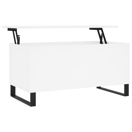 Tavolino da Salotto Bianco 90x44,5x45 cm in Legno Multistrato