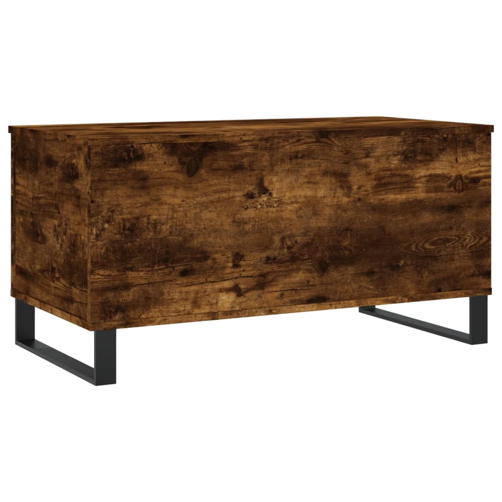 Tavolino da Salotto Rovere Fumo 90x44,5x45 cm Legno Multistrato