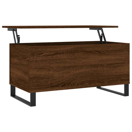 Tavolino Salotto Rovere Marrone 90x44,5x45 cm Legno Multistrato