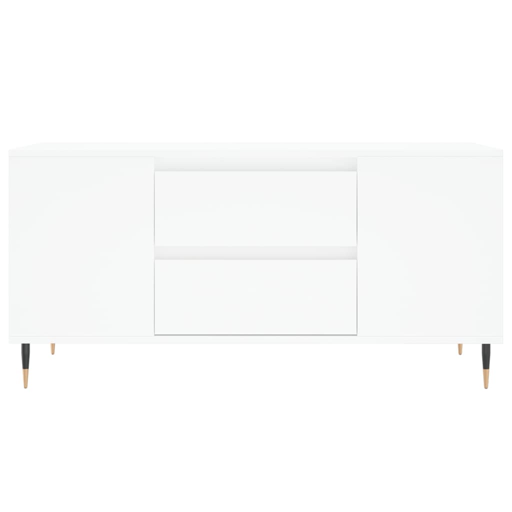 Tavolino da Salotto Bianco 102x44,5x50 cm in Legno Multistrato