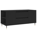 Tavolino da Salotto Nero 102x44,5x50 cm in Legno Multistrato