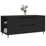 Tavolino da Salotto Nero 102x44,5x50 cm in Legno Multistrato