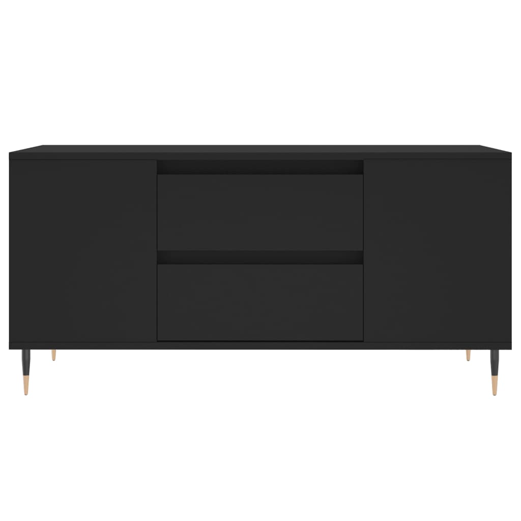 Tavolino da Salotto Nero 102x44,5x50 cm in Legno Multistrato