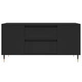 Tavolino da Salotto Nero 102x44,5x50 cm in Legno Multistrato