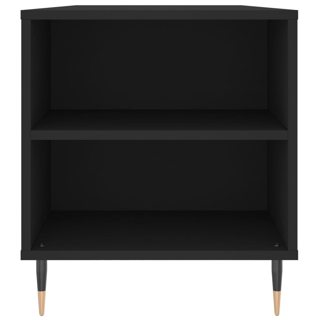 Tavolino da Salotto Nero 102x44,5x50 cm in Legno Multistrato