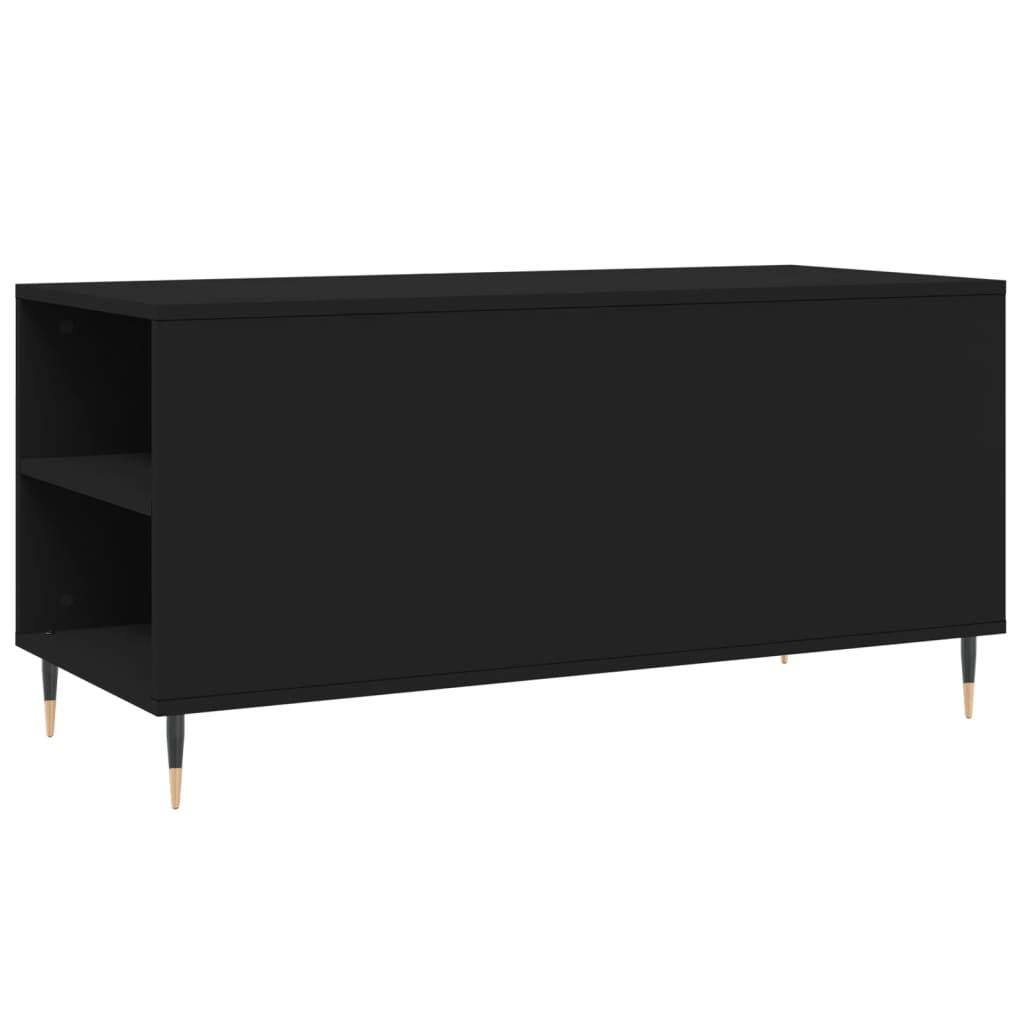 Tavolino da Salotto Nero 102x44,5x50 cm in Legno Multistrato