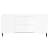 Tavolino Salotto Bianco Lucido 102x44,5x50 cm Legno Multistrato