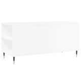 Tavolino Salotto Bianco Lucido 102x44,5x50 cm Legno Multistrato