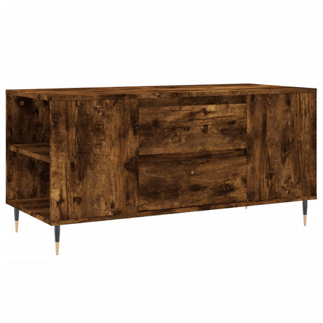 Tavolino da Salotto Rovere Fumo 102x44,5x50cm Legno Multistrato