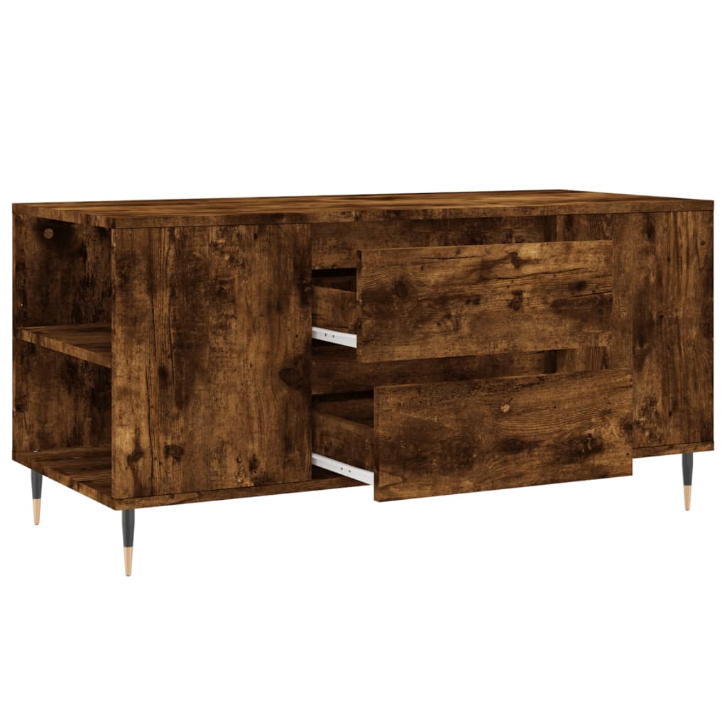 Tavolino da Salotto Rovere Fumo 102x44,5x50cm Legno Multistrato