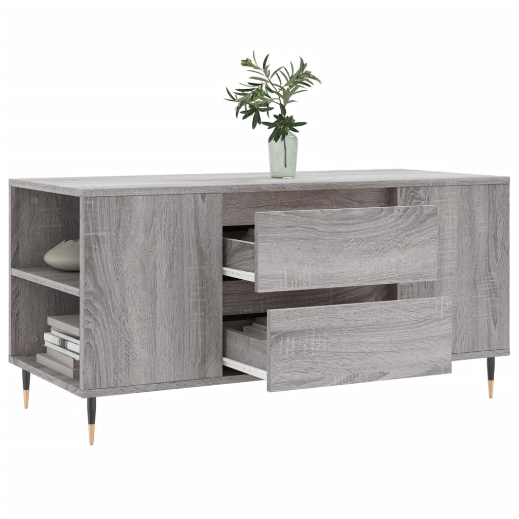 Tavolino Salotto Grigio Sonoma 102x44,5x50 cm Legno Multistrato