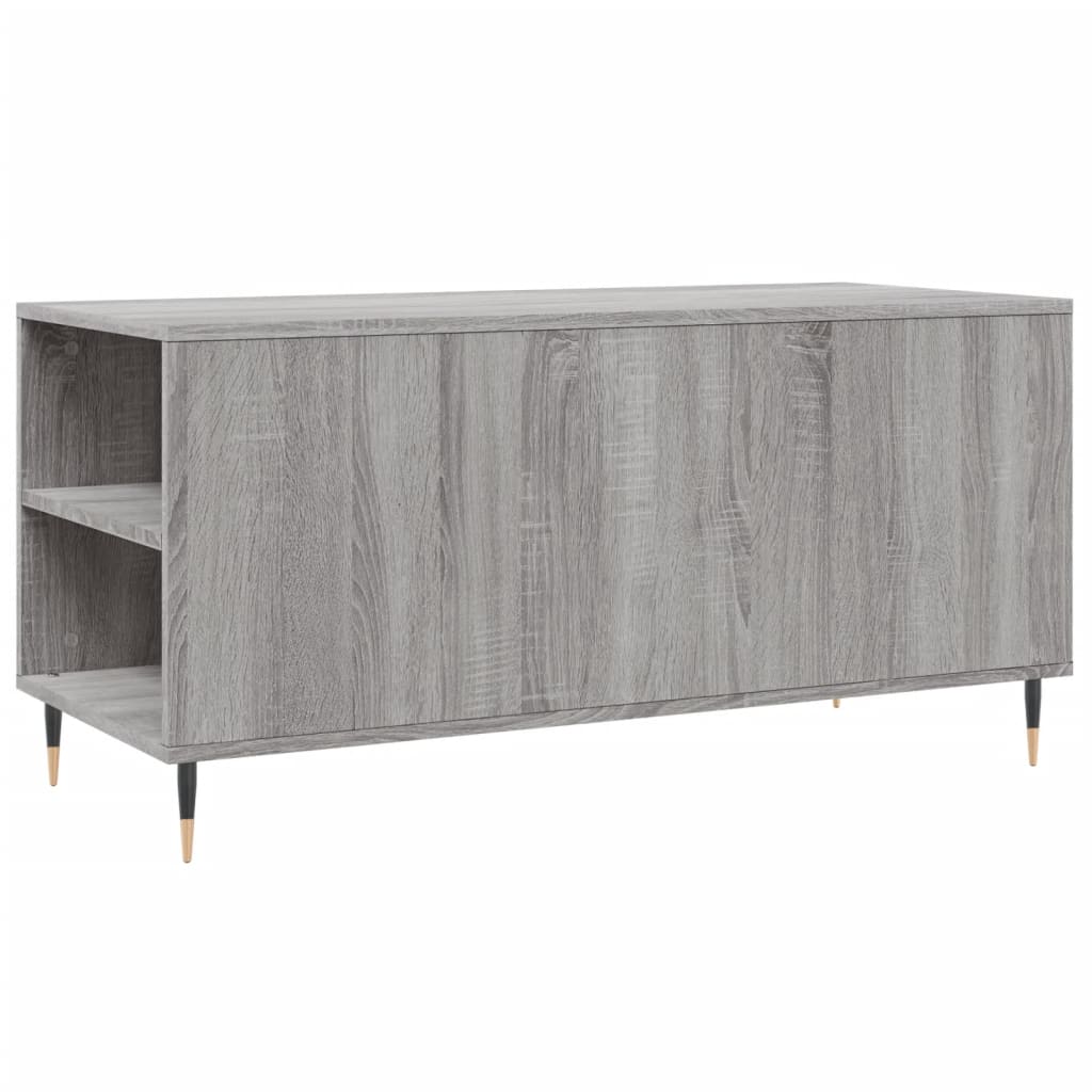 Tavolino Salotto Grigio Sonoma 102x44,5x50 cm Legno Multistrato