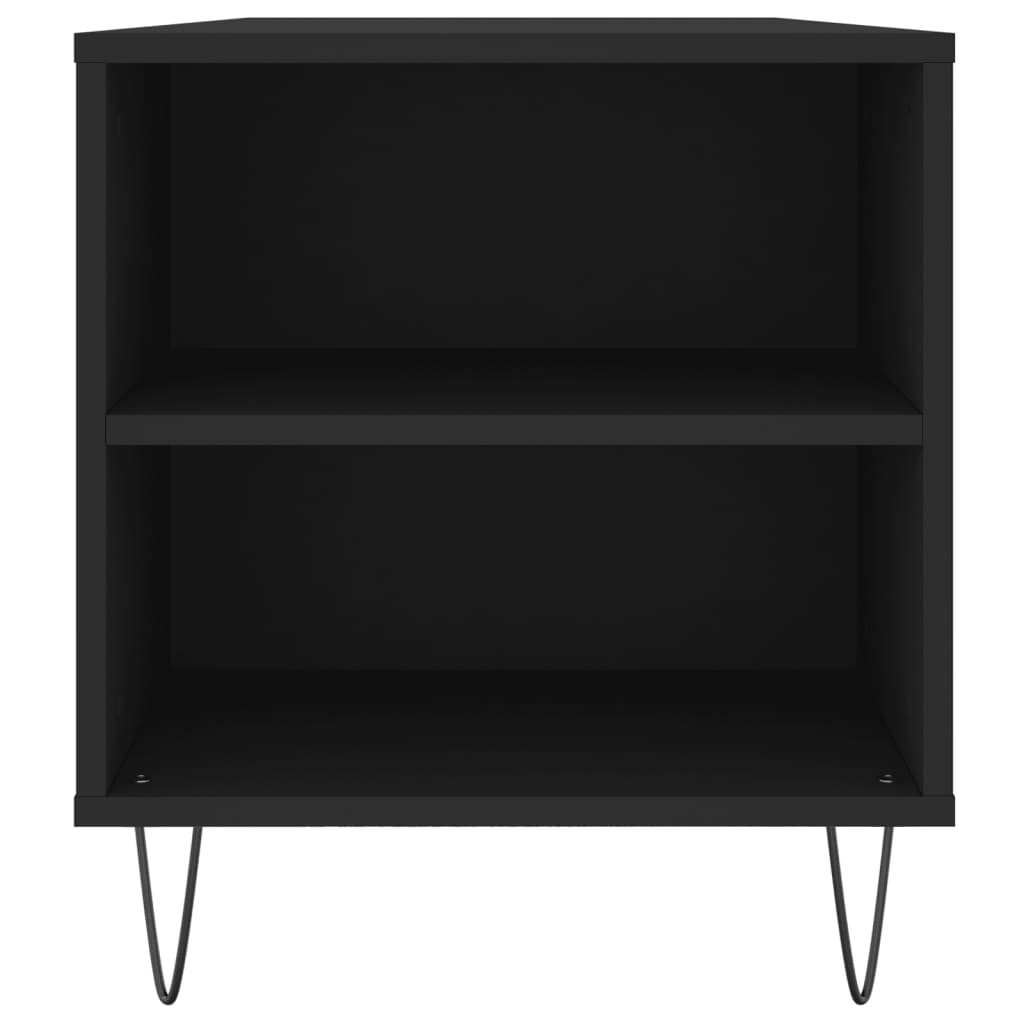 Tavolino da Salotto Nero 102x44,5x50 cm in Legno Multistrato