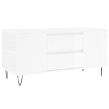 Tavolino Salotto Bianco Lucido 102x44,5x50 cm Legno Multistrato