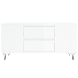 Tavolino Salotto Bianco Lucido 102x44,5x50 cm Legno Multistrato