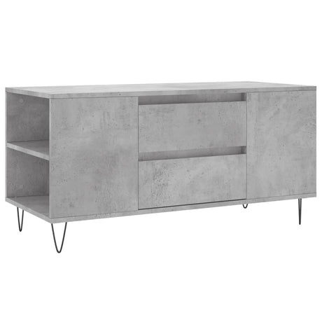 Tavolino Salotto Grigio Cemento 102x44,5x50cm Legno Multistrato