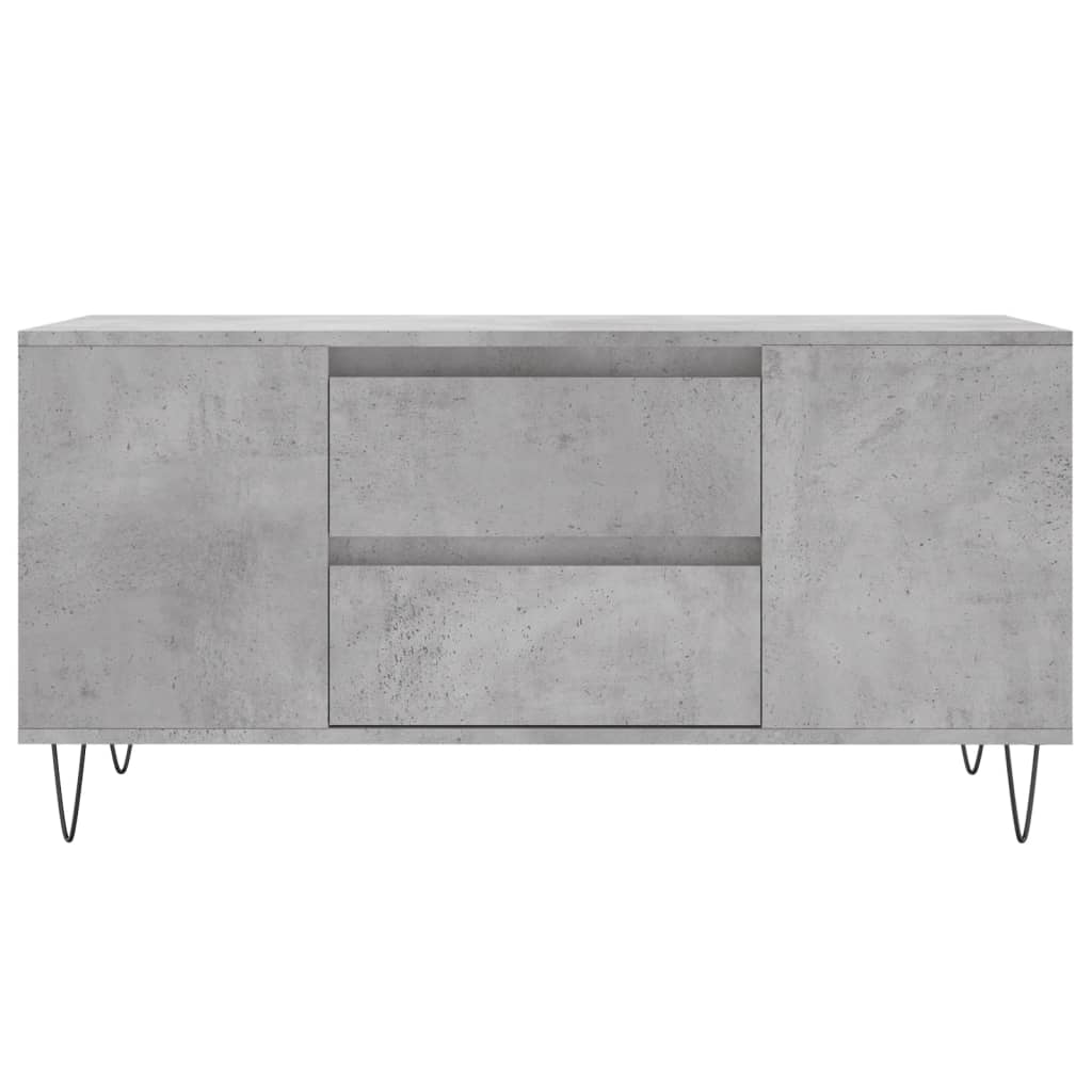 Tavolino Salotto Grigio Cemento 102x44,5x50cm Legno Multistrato