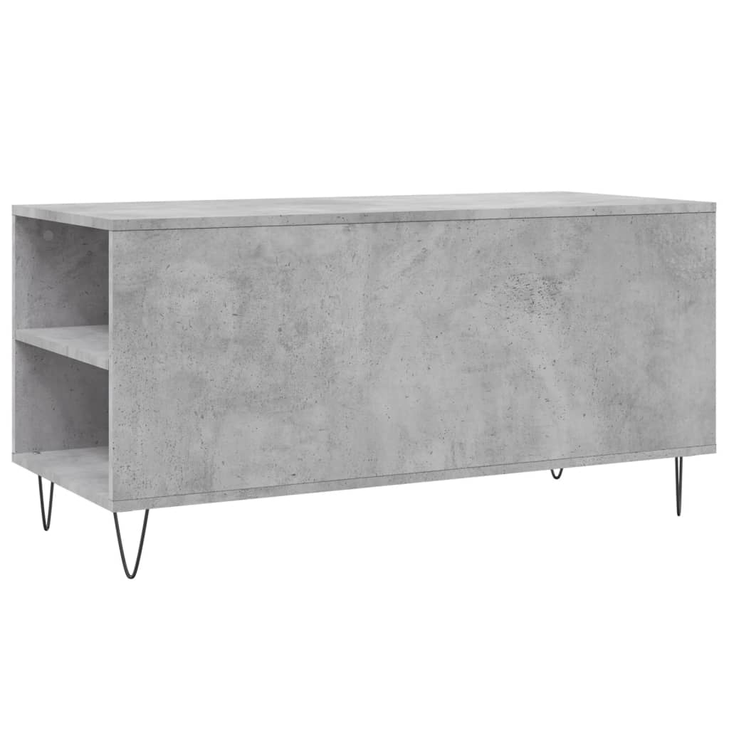 Tavolino Salotto Grigio Cemento 102x44,5x50cm Legno Multistrato