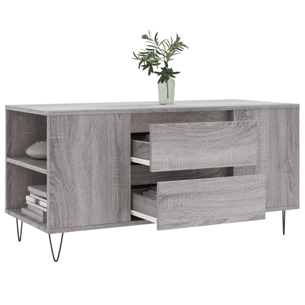 Tavolino Salotto Grigio Sonoma 102x44,5x50 cm Legno Multistrato