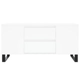 Tavolino da Salotto Bianco 102x44,5x50 cm in Legno Multistrato