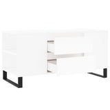 Tavolino da Salotto Bianco 102x44,5x50 cm in Legno Multistrato