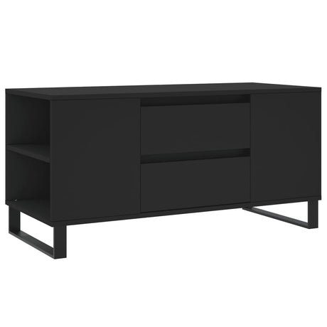 Tavolino da Salotto Nero 102x44,5x50 cm in Legno Multistrato