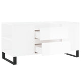 Tavolino Salotto Bianco Lucido 102x44,5x50 cm Legno Multistrato