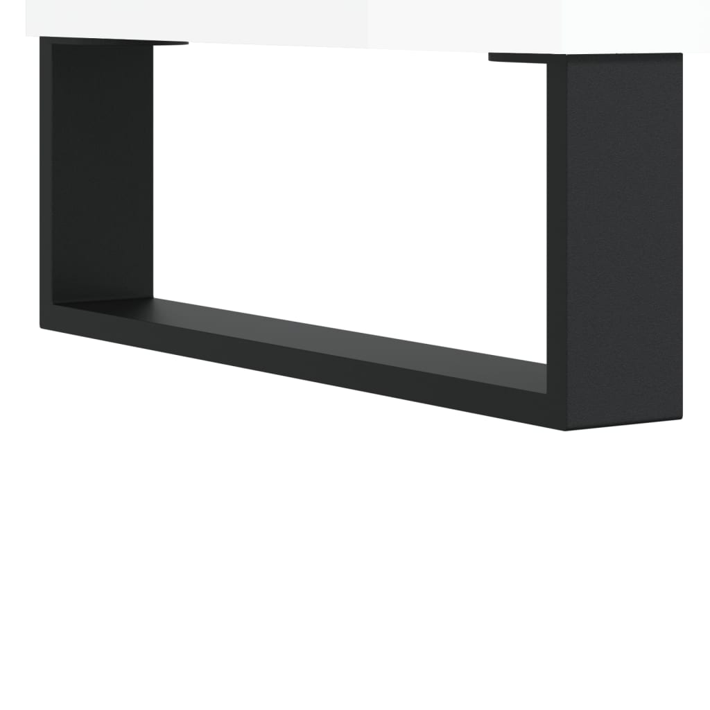 Tavolino Salotto Bianco Lucido 102x44,5x50 cm Legno Multistrato