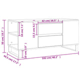 Tavolino Salotto Grigio Cemento 102x44,5x50cm Legno Multistrato