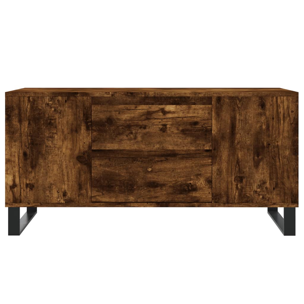 Tavolino da Salotto Rovere Fumo 102x44,5x50cm Legno Multistrato