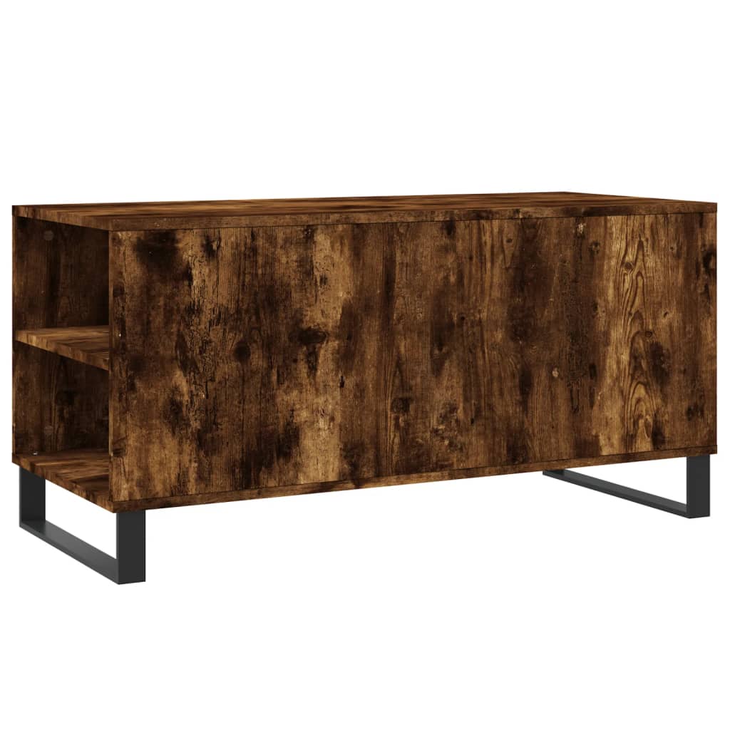 Tavolino da Salotto Rovere Fumo 102x44,5x50cm Legno Multistrato