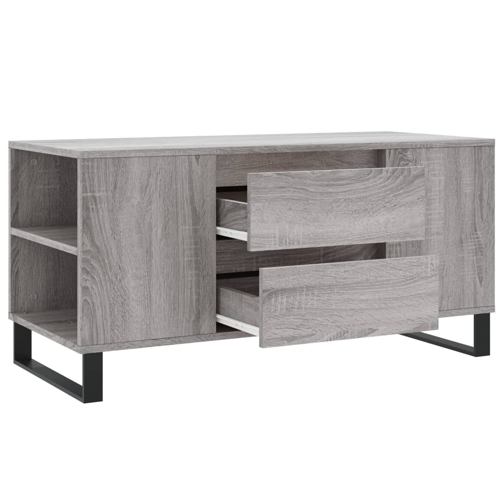 Tavolino Salotto Grigio Sonoma 102x44,5x50 cm Legno Multistrato