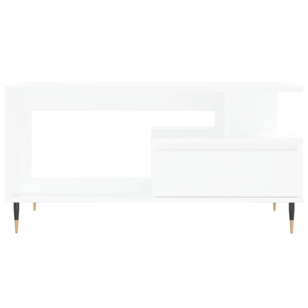 Tavolino da Salotto Bianco 90x49x45 cm in Legno Multistrato