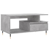 Tavolino Salotto Grigio Cemento 90x49x45 cm Legno Multistrato