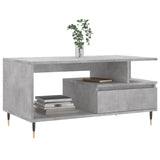 Tavolino Salotto Grigio Cemento 90x49x45 cm Legno Multistrato