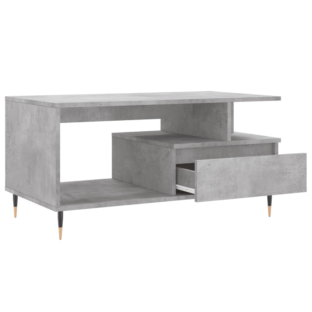 Tavolino Salotto Grigio Cemento 90x49x45 cm Legno Multistrato