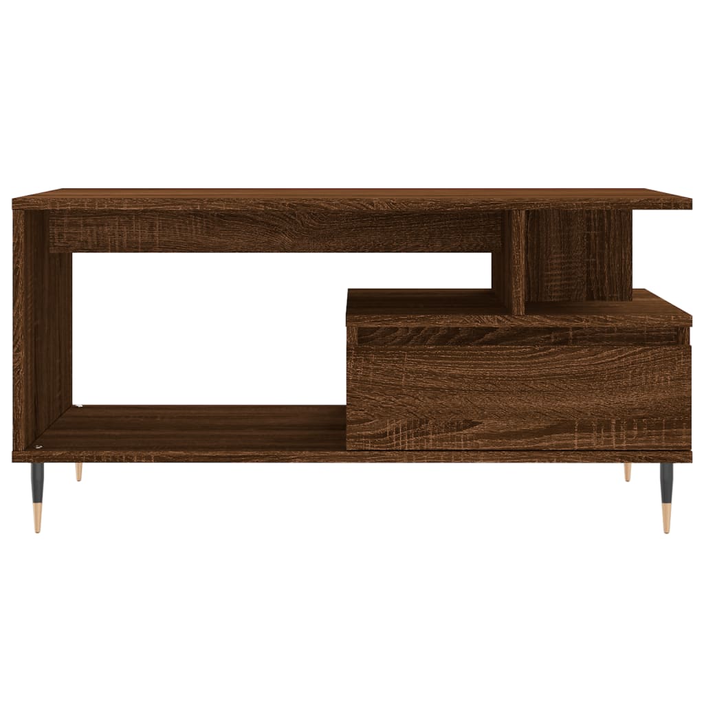 Tavolino Salotto Rovere Marrone 90x49x45 cm Legno Multistrato