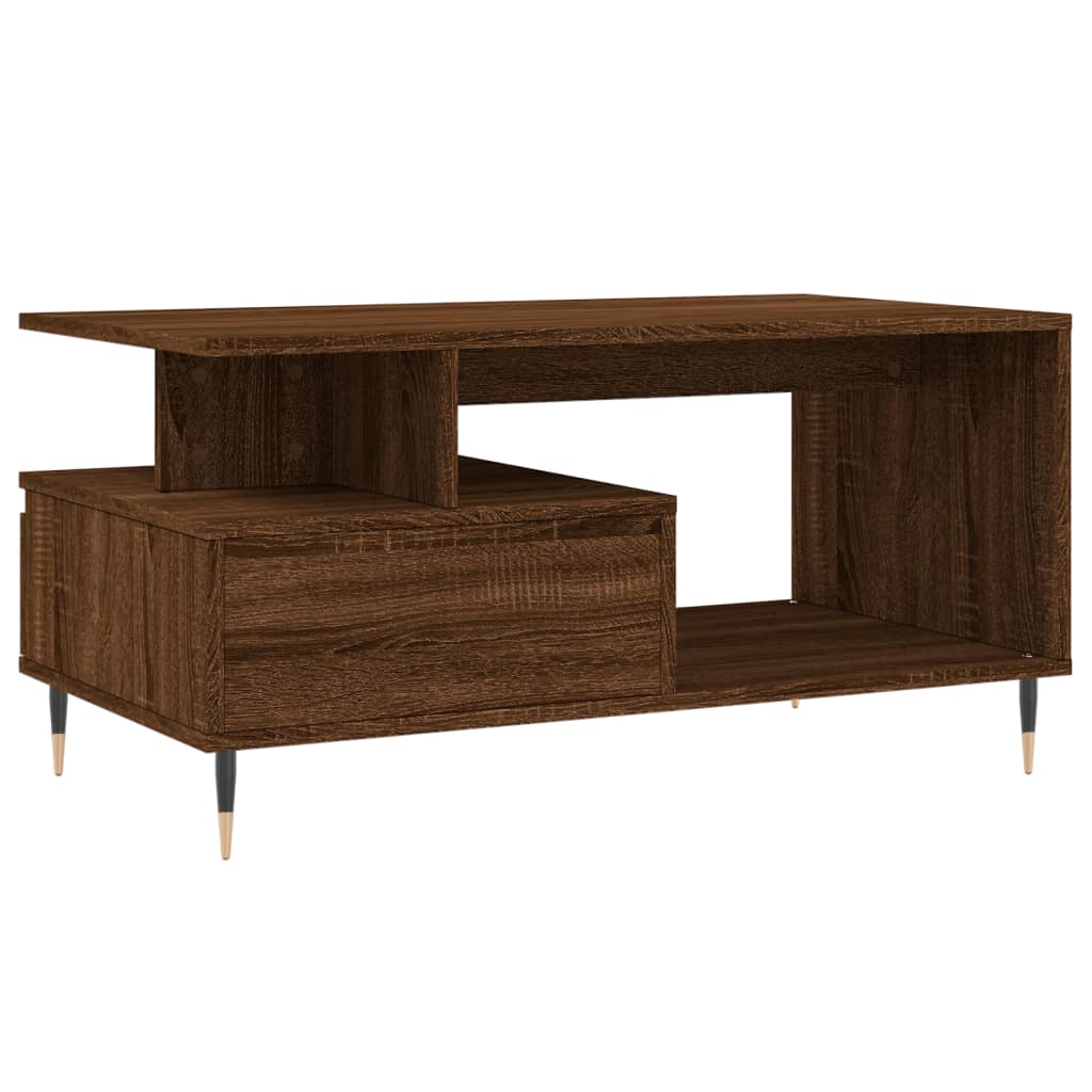 Tavolino Salotto Rovere Marrone 90x49x45 cm Legno Multistrato