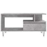 Tavolino Salotto Grigio Cemento 90x49x45 cm Legno Multistrato